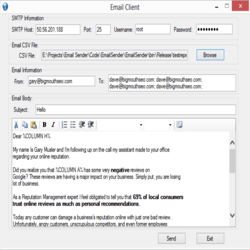 Custom Email Marketing Automation Tool - Windows Desktop Application